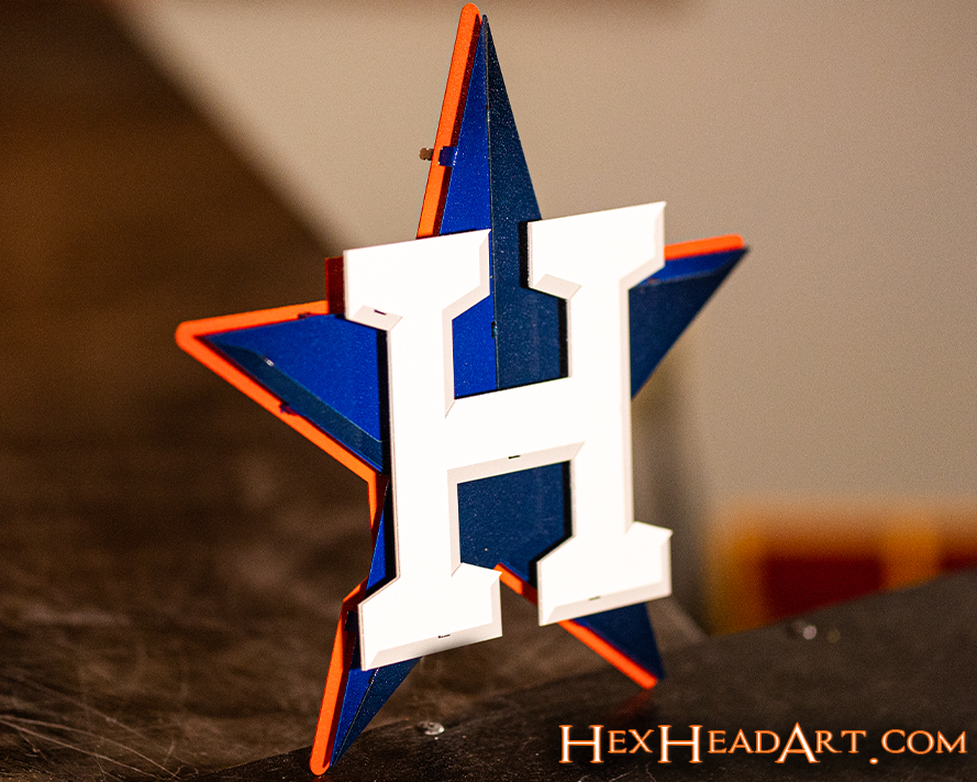 Houston Astros BLUE STAR GIFT COLLECTION 3D Vintage Metal Wall Art