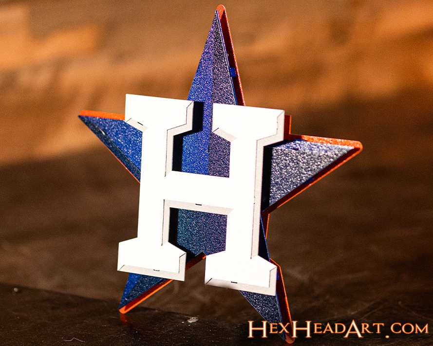 Houston Astros BLUE STAR GIFT COLLECTION 3D Vintage Metal Wall Art