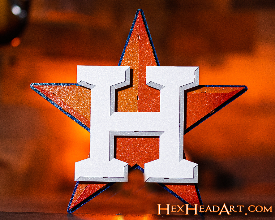 Houston Astros ORANGE STAR GIFT COLLECTION 3D Vintage Metal Wall Art