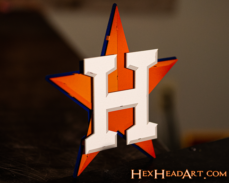 Houston Astros ORANGE STAR GIFT COLLECTION 3D Vintage Metal Wall Art