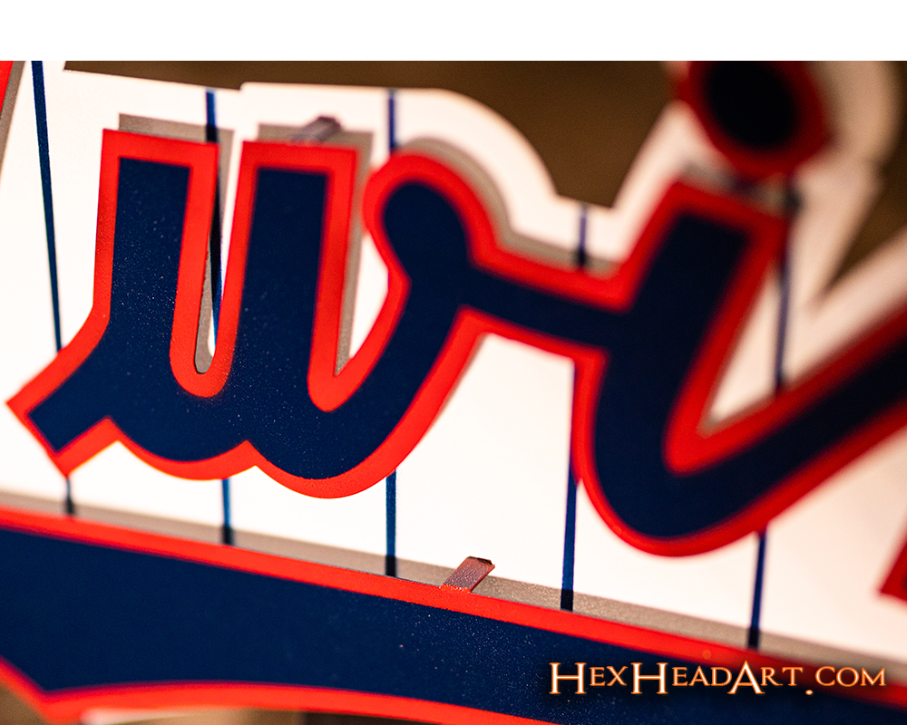 Minnesota Twins MLB Throwback Script 3D Vintage Metal Wall Art