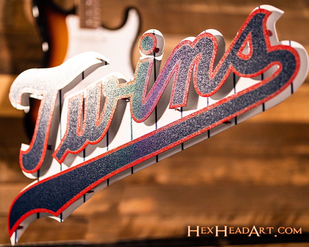 Minnesota Twins MLB Throwback Script 3D Vintage Metal Wall Art