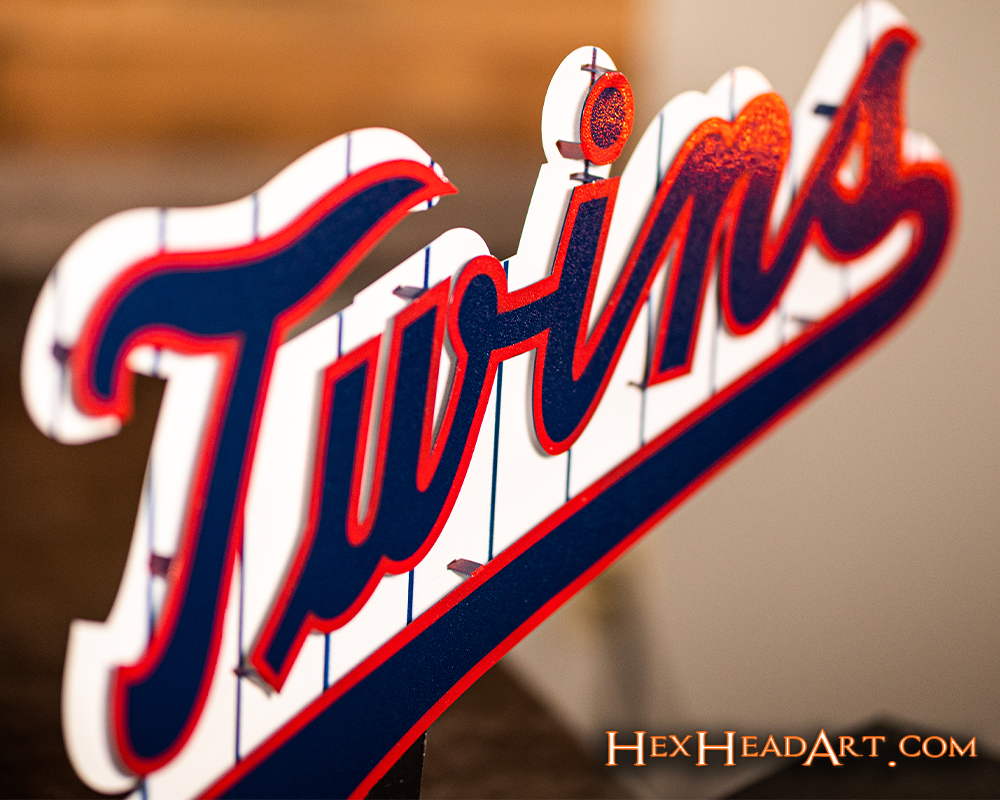 Minnesota Twins MLB Throwback Script 3D Vintage Metal Wall Art