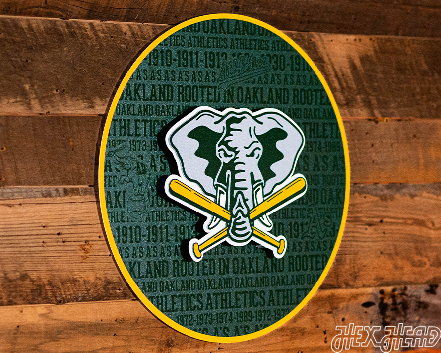 Oakland A's CRAFT SERIES 3D Embossed Metal Wall Art