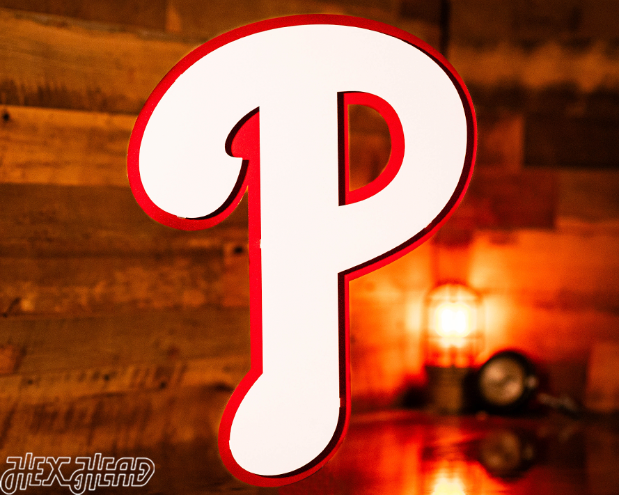 Philadelphia Phillies "P" 3D Metal Wall Art