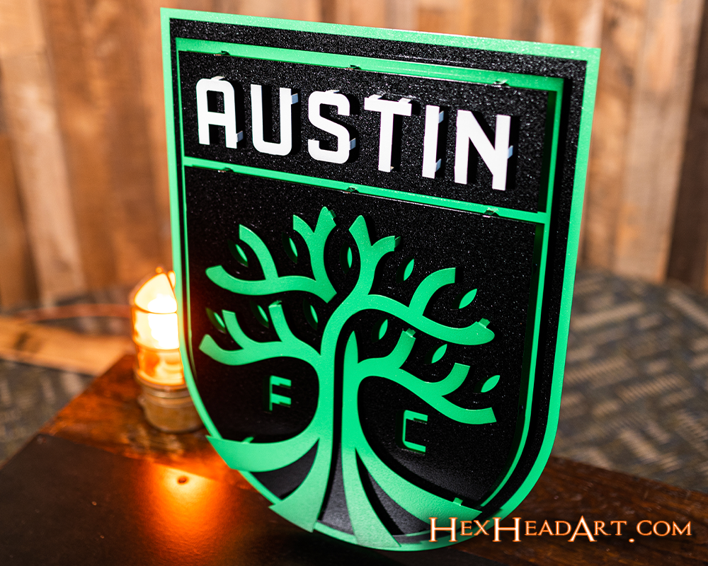 Austin FC 3D Vintage Metal Wall Art