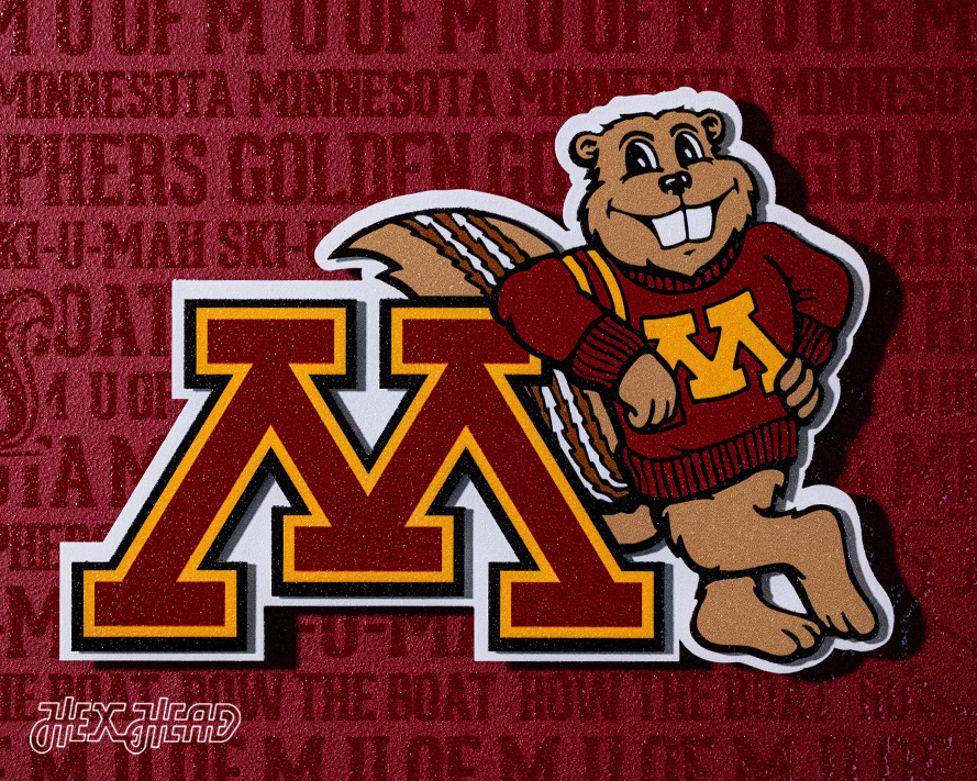 Minnesota Golden Gophers CRAFT SERIES 3D Embossed Metal Wall Art