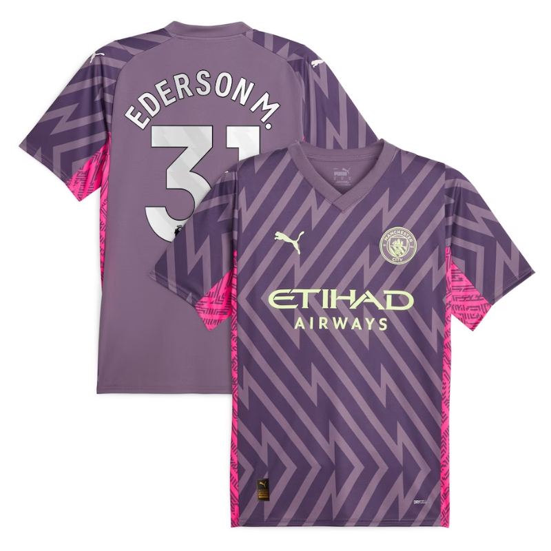 Manchester City Goalkeeper Shirt 2023-24 with Ederson M. 31 printing - Purple