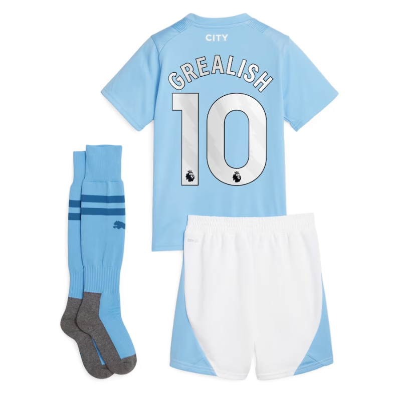 Manchester City Home Minikit Puma 2023-24 Jersey Grealish 10 printing - Blue