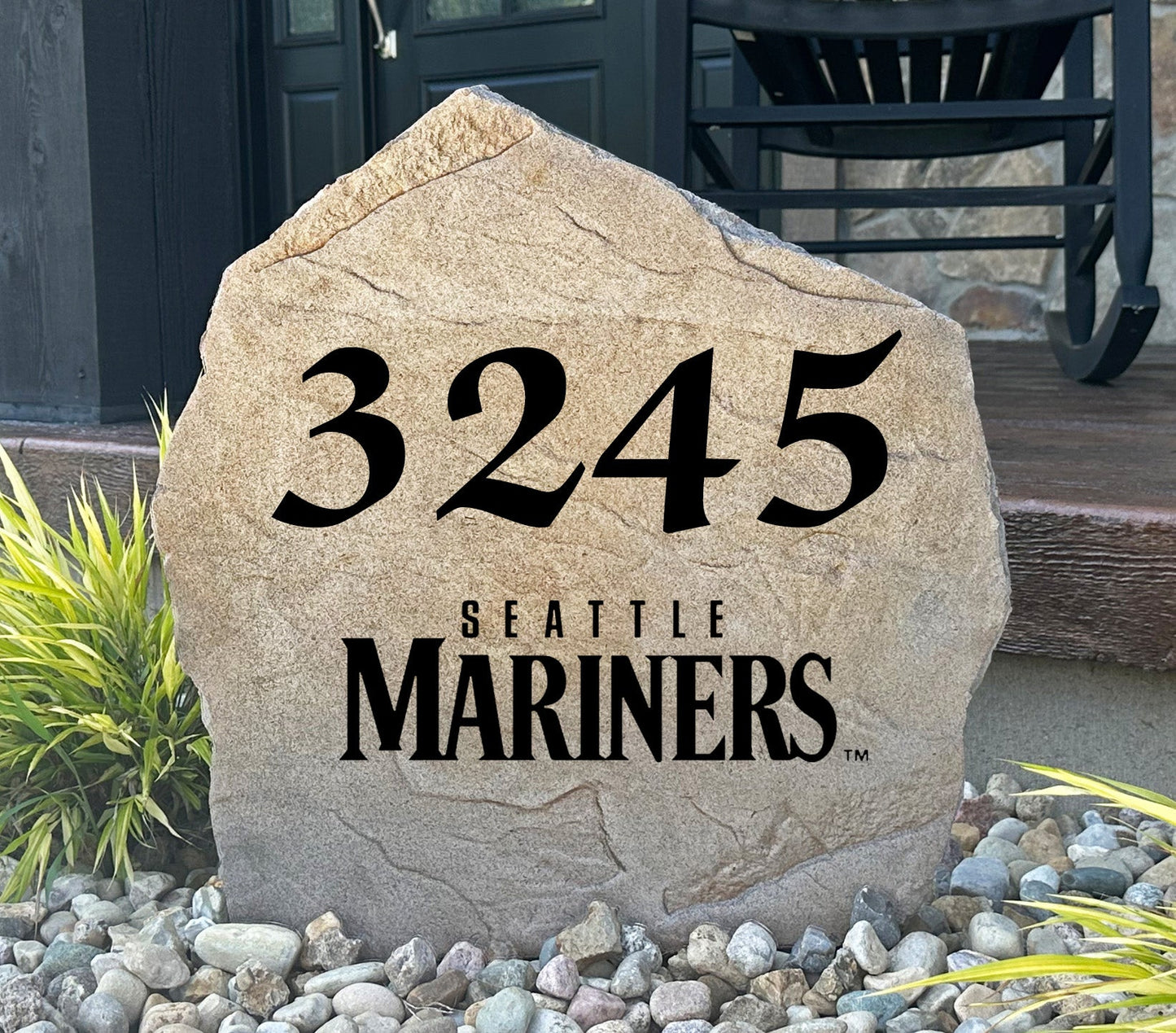 Seattle Mariners Design-A-Stone Landscape Art Address Stone