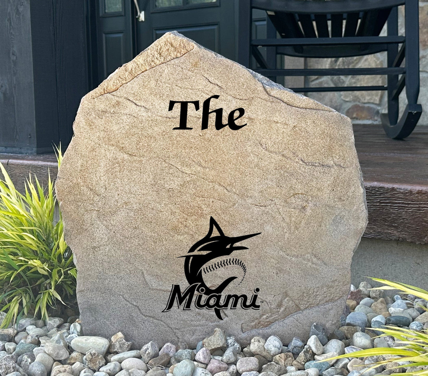 Miami Marlins Design-A-Stone Landscape Art Family Name