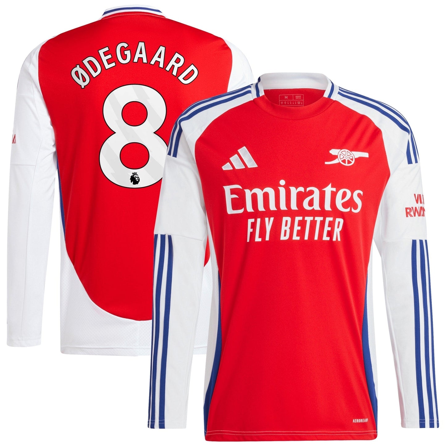 Martin Odegaard Arsenal adidas 2024/25 Home Long Sleeve Player Jersey – Red