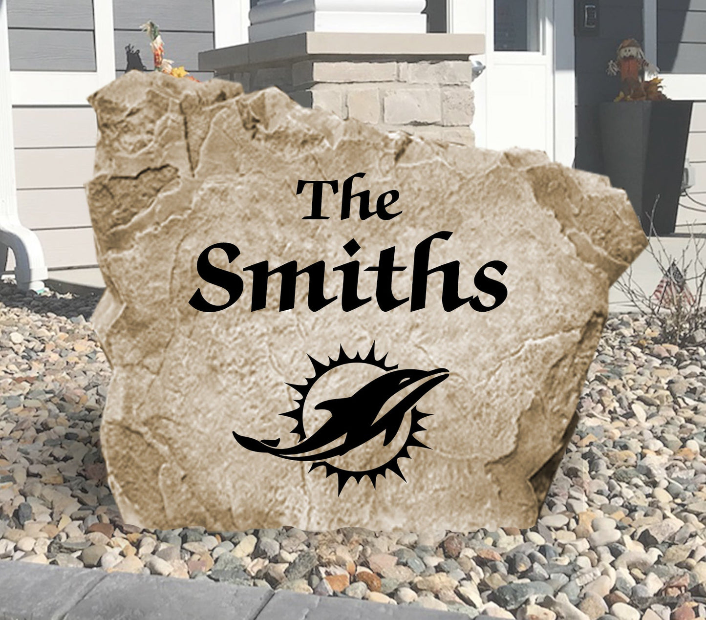 Miami Dolphins Design-A-Stone Landscape Art Family Name