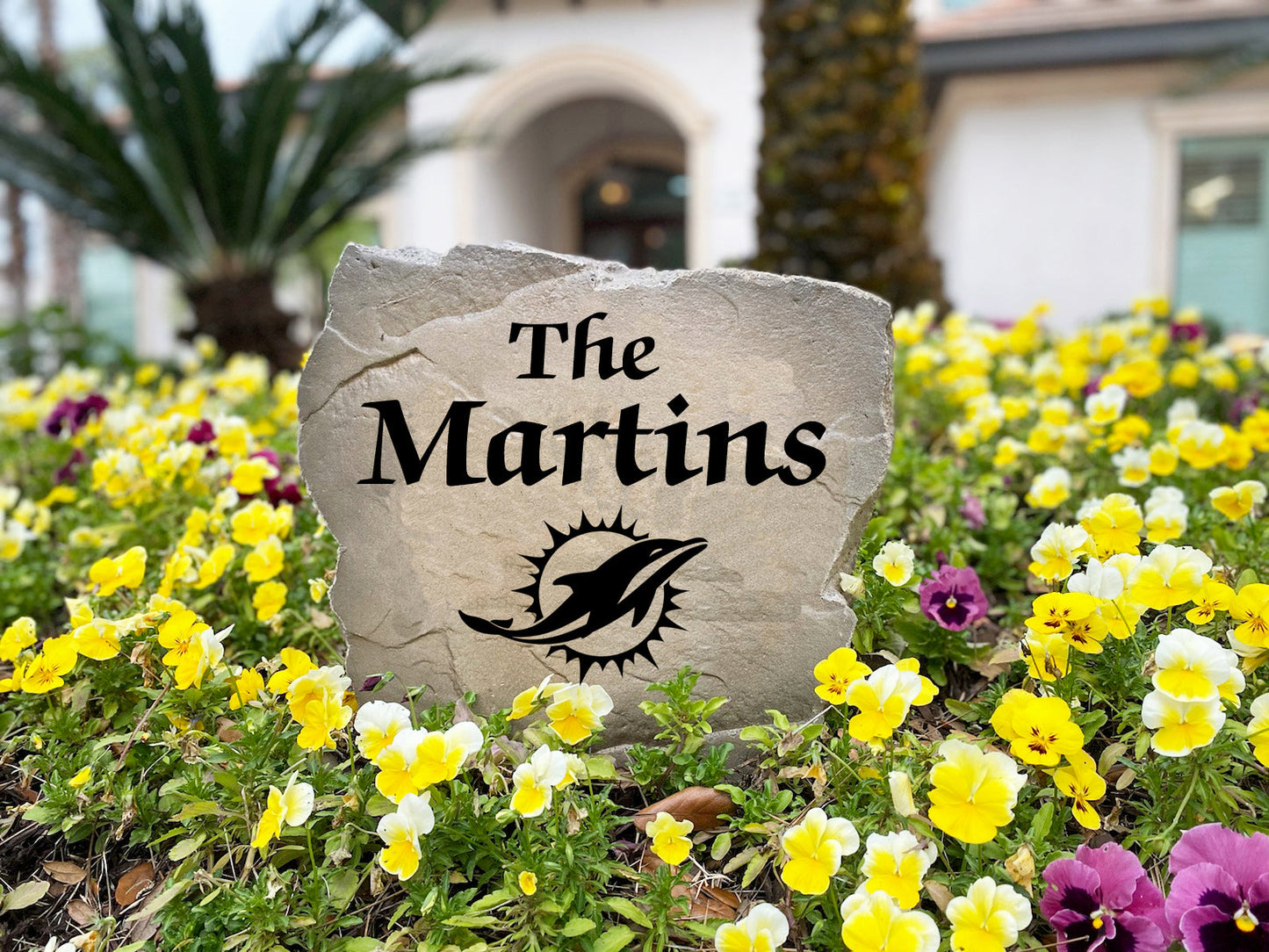 Miami Dolphins Design-A-Stone Landscape Art Family Name