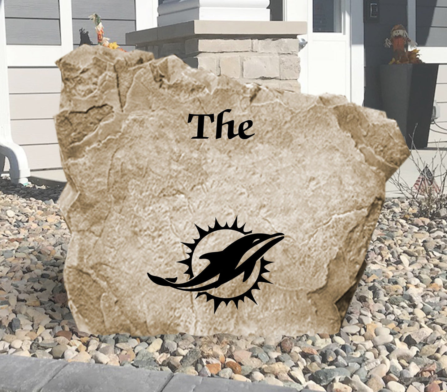 Miami Dolphins Design-A-Stone Landscape Art Family Name