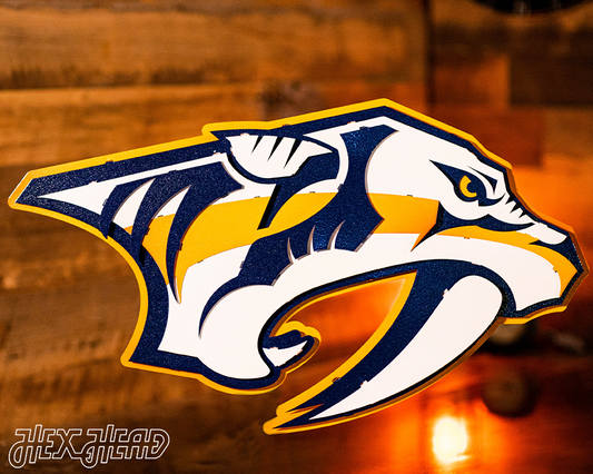 Nashville Predators NHL 3D Vintage Metal Wall Art