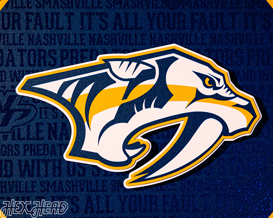 Nashville Predators CRAFT SERIES 3D Embossed Metal Wall Art