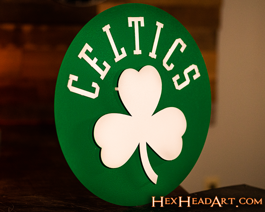 Boston Celtics Shamrock NBA 3D Vintage Metal Wall Art