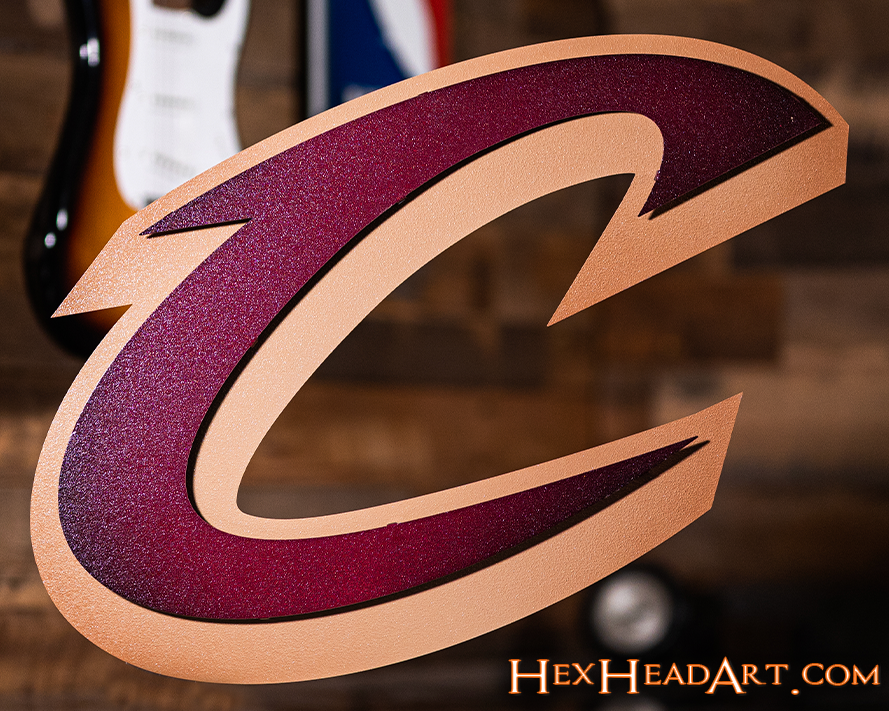 Cleveland Cavaliers "C" 3D Vintage Metal Wall Art