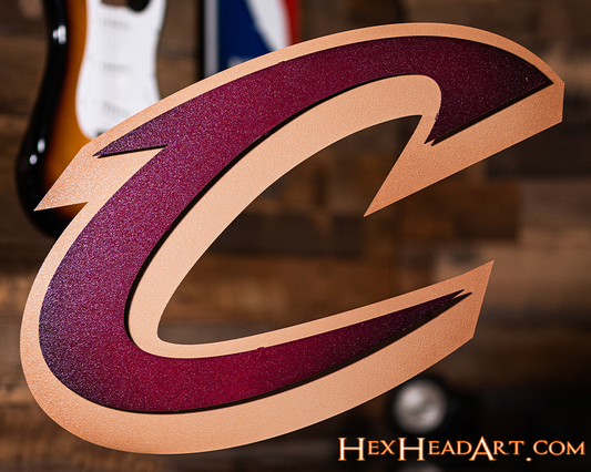 Cleveland Cavaliers "C" 3D Vintage Metal Wall Art