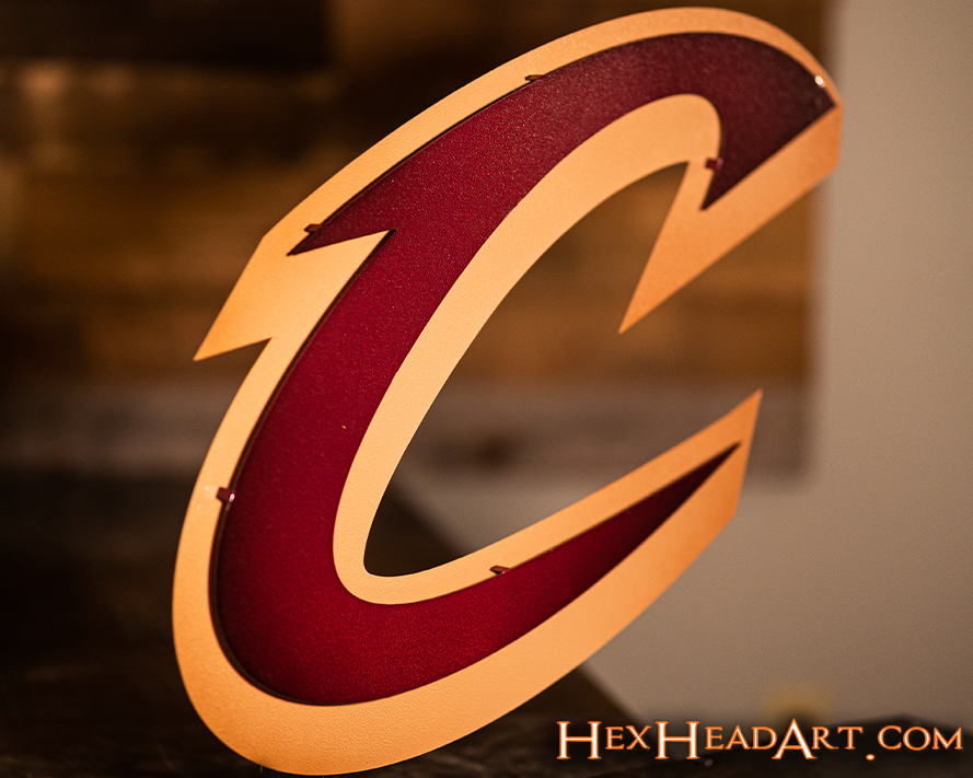 Cleveland Cavaliers "C" 3D Vintage Metal Wall Art