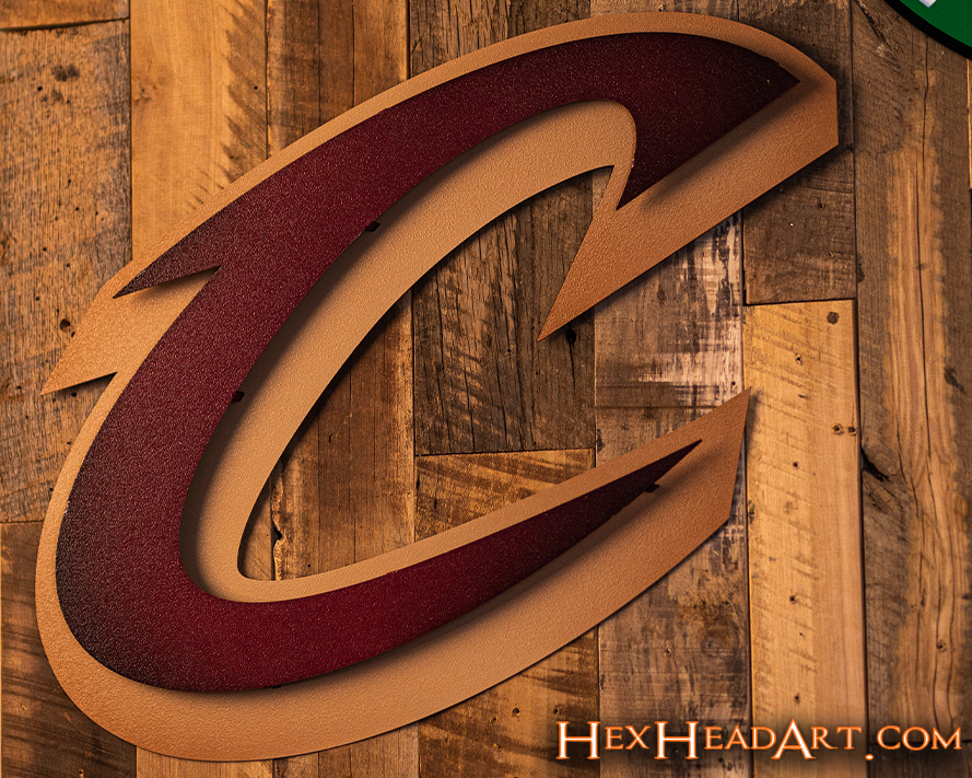 Cleveland Cavaliers "C" 3D Vintage Metal Wall Art