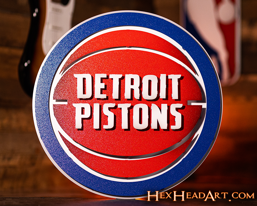 Detroit Pistons 3D Vintage Metal Wall Art