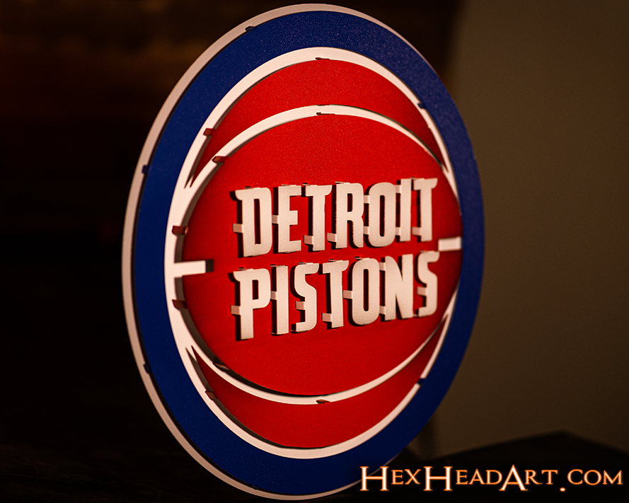 Detroit Pistons 3D Vintage Metal Wall Art