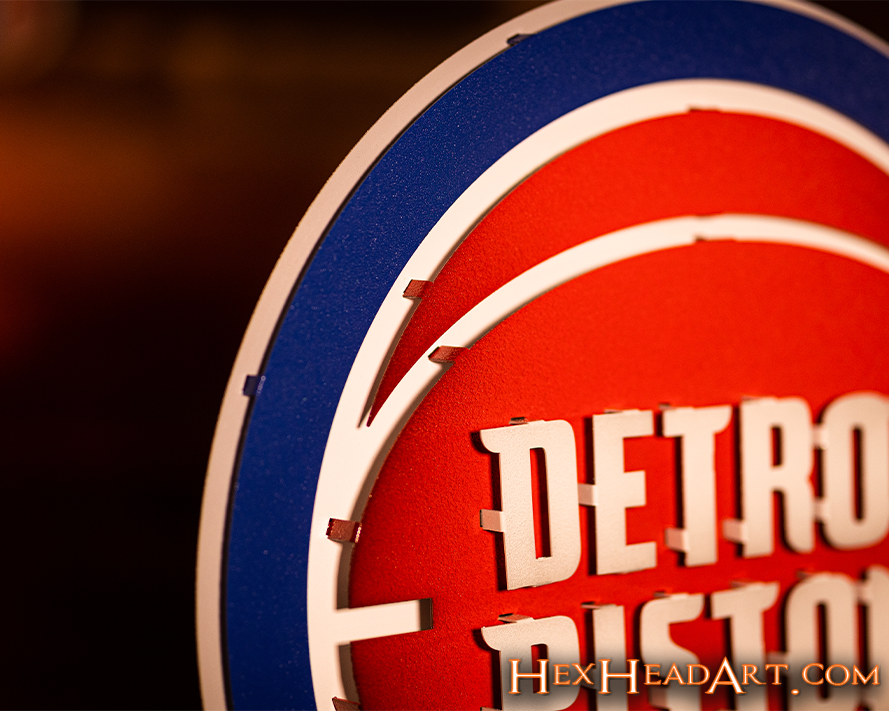 Detroit Pistons 3D Vintage Metal Wall Art