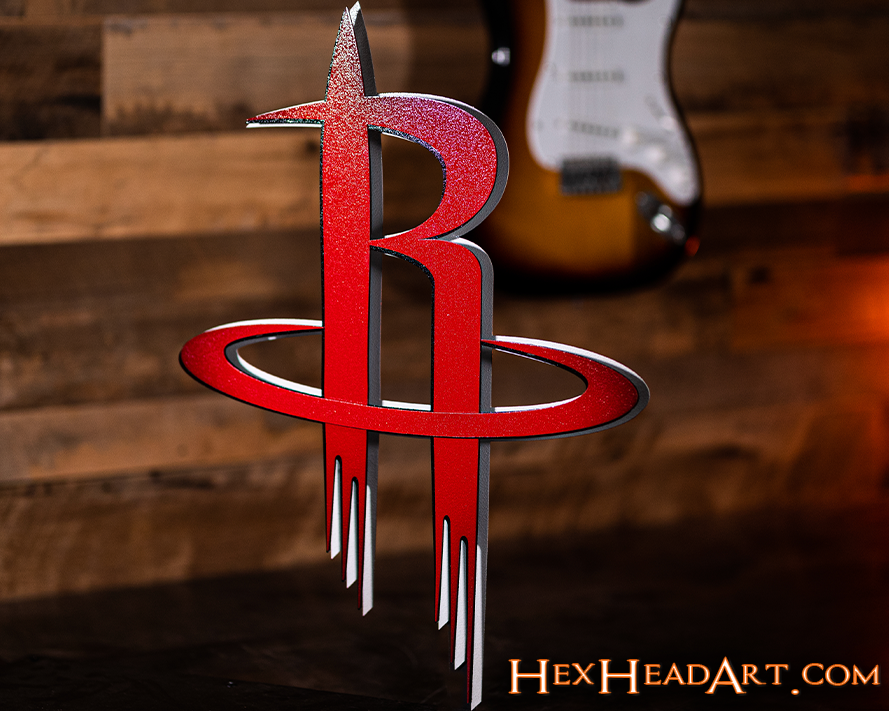 Houston Rockets 3D Vintage Metal Wall Art