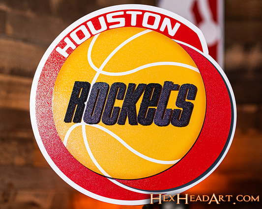 Houston Rockets Vintage "1972-1995" 3D Vintage Metal Wall Art