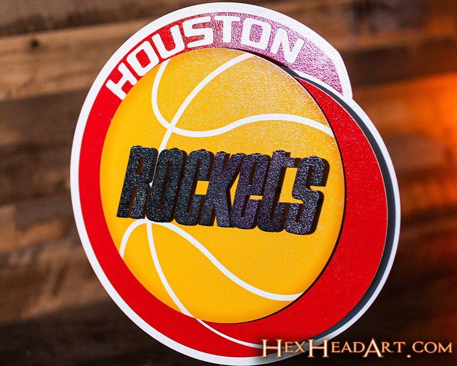 Houston Rockets Vintage "1972-1995" 3D Vintage Metal Wall Art