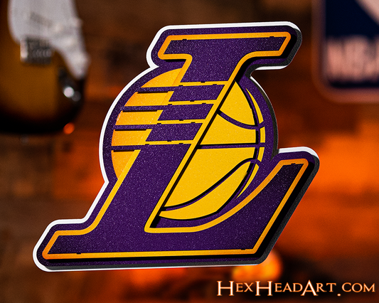 Los Angeles Lakers "L"  3D GIFT COLLECTION Vintage Metal Wall Art