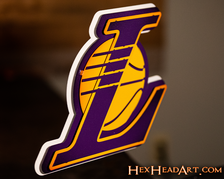 Los Angeles Lakers "L"  3D GIFT COLLECTION Vintage Metal Wall Art