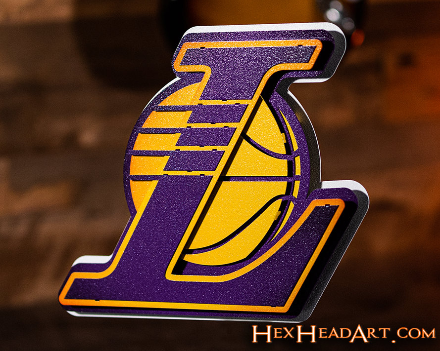 Los Angeles Lakers "L"  3D GIFT COLLECTION Vintage Metal Wall Art