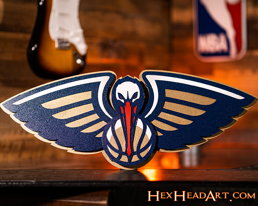 New Orleans Pelicans 3D Vintage Metal Wall Art