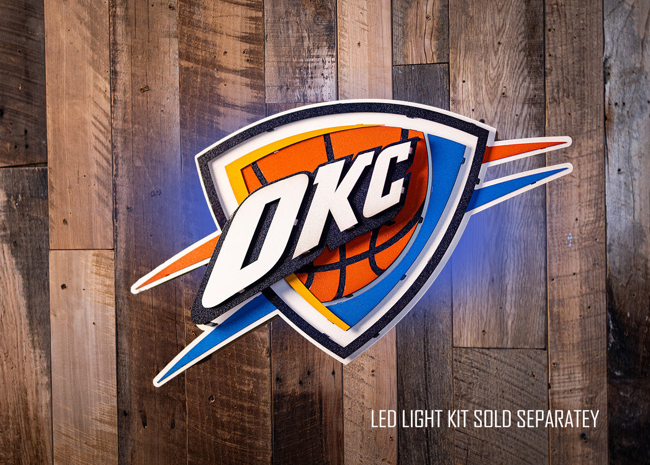 Oklahoma City Thunder 3D Vintage Metal Wall Art