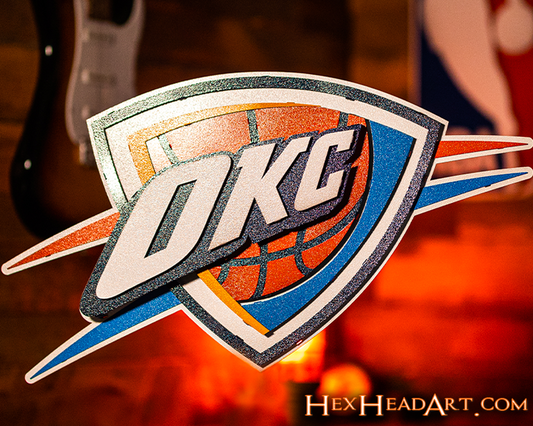 Oklahoma City Thunder 3D Vintage Metal Wall Art