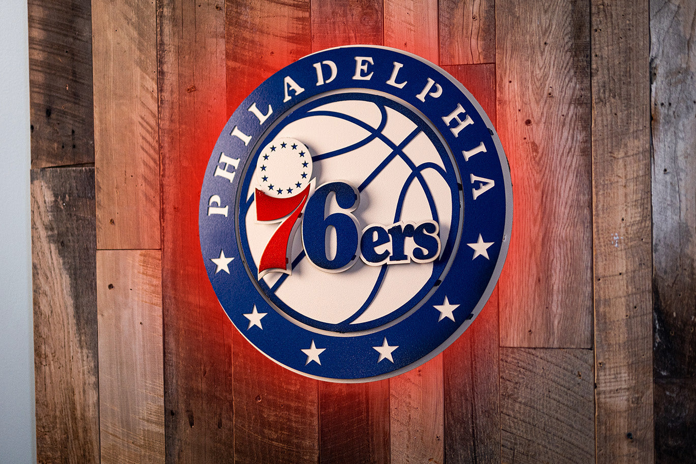 Philadelphia 76ers Roundel 3D Vintage Metal Wall Art