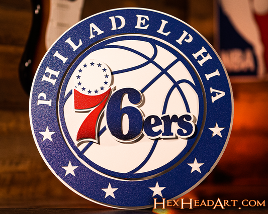 Philadelphia 76ers Roundel 3D Vintage Metal Wall Art