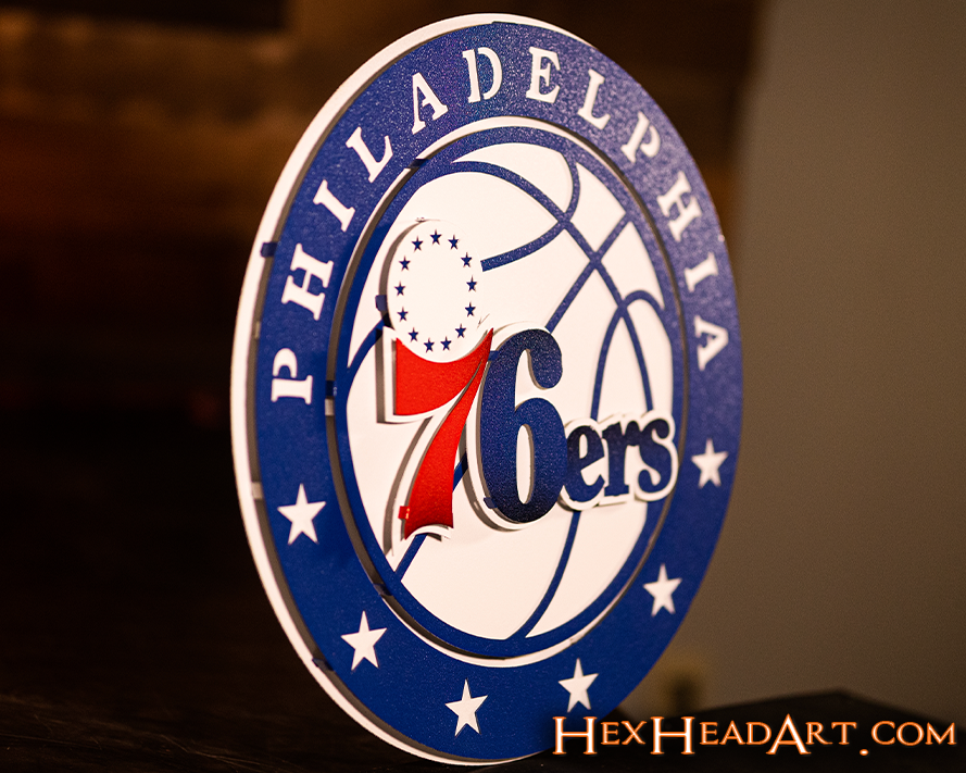 Philadelphia 76ers Roundel 3D Vintage Metal Wall Art