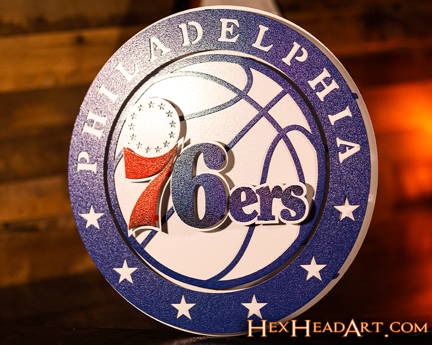 Philadelphia 76ers Roundel 3D Vintage Metal Wall Art