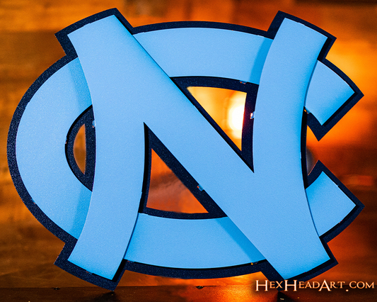 North Carolina Tar Heels "NC" 3D Vintage Metal Wall Art