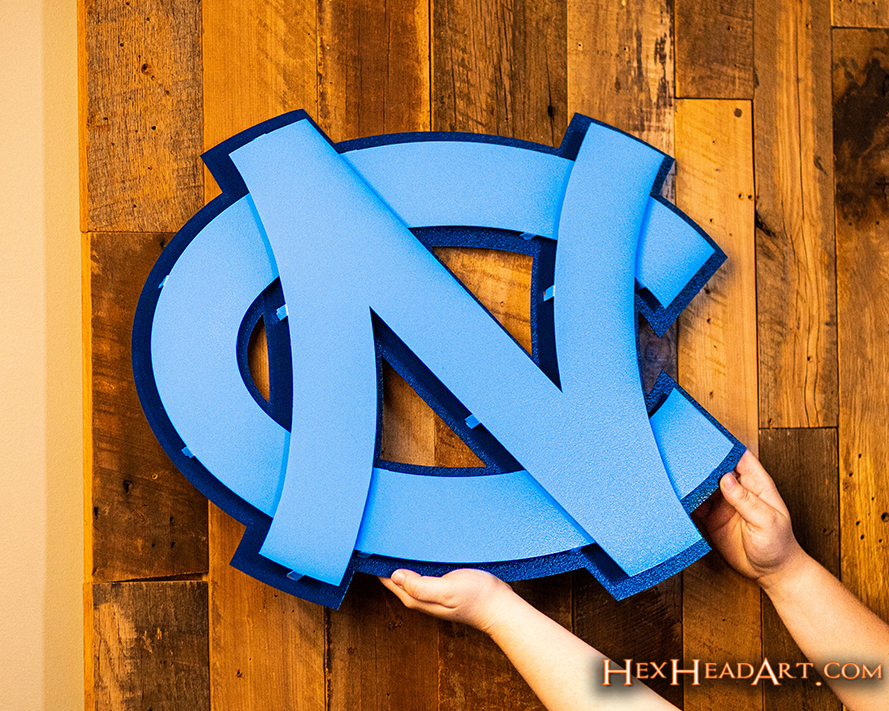 North Carolina Tar Heels "NC" 3D Vintage Metal Wall Art