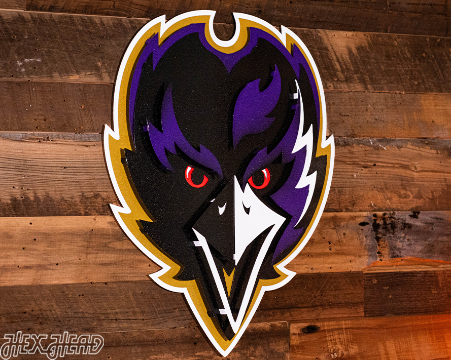 Baltimore Ravens "Raven Head" 3D Metal Wall Art