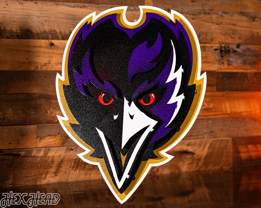 Baltimore Ravens "Raven Head" 3D Metal Wall Art