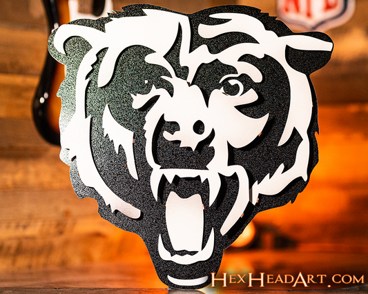 MONOCHROME - Chicago Bears "Roaring Bear" 3D Vintage Metal Wall Art