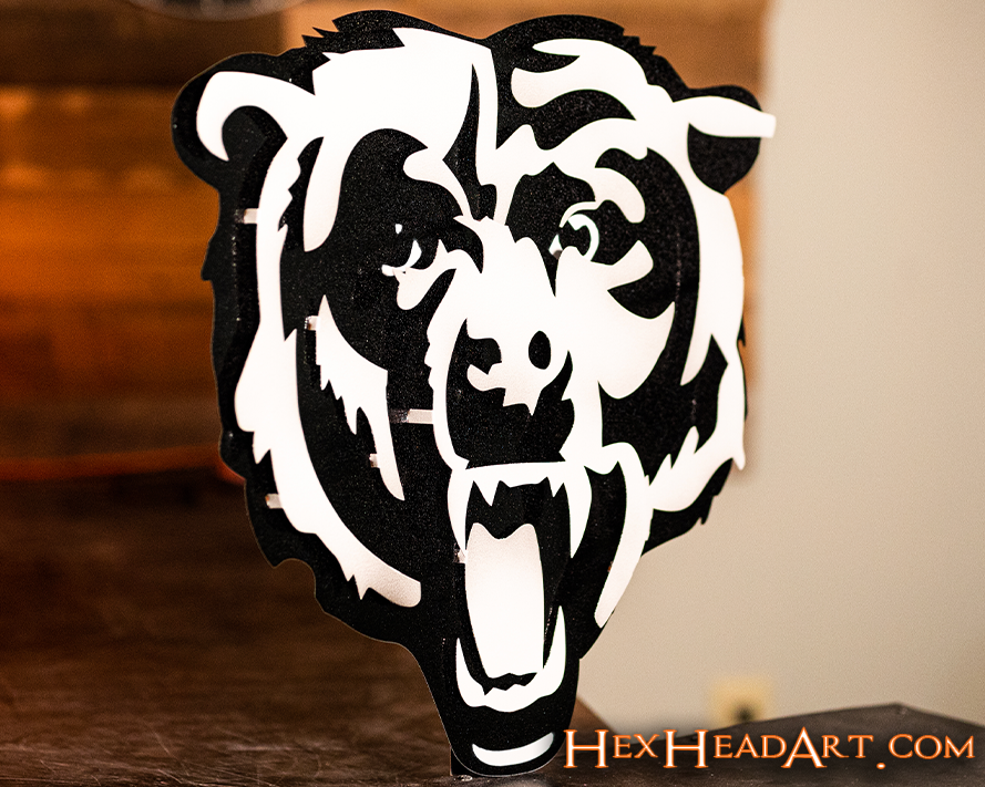 MONOCHROME - Chicago Bears "Roaring Bear" 3D Vintage Metal Wall Art