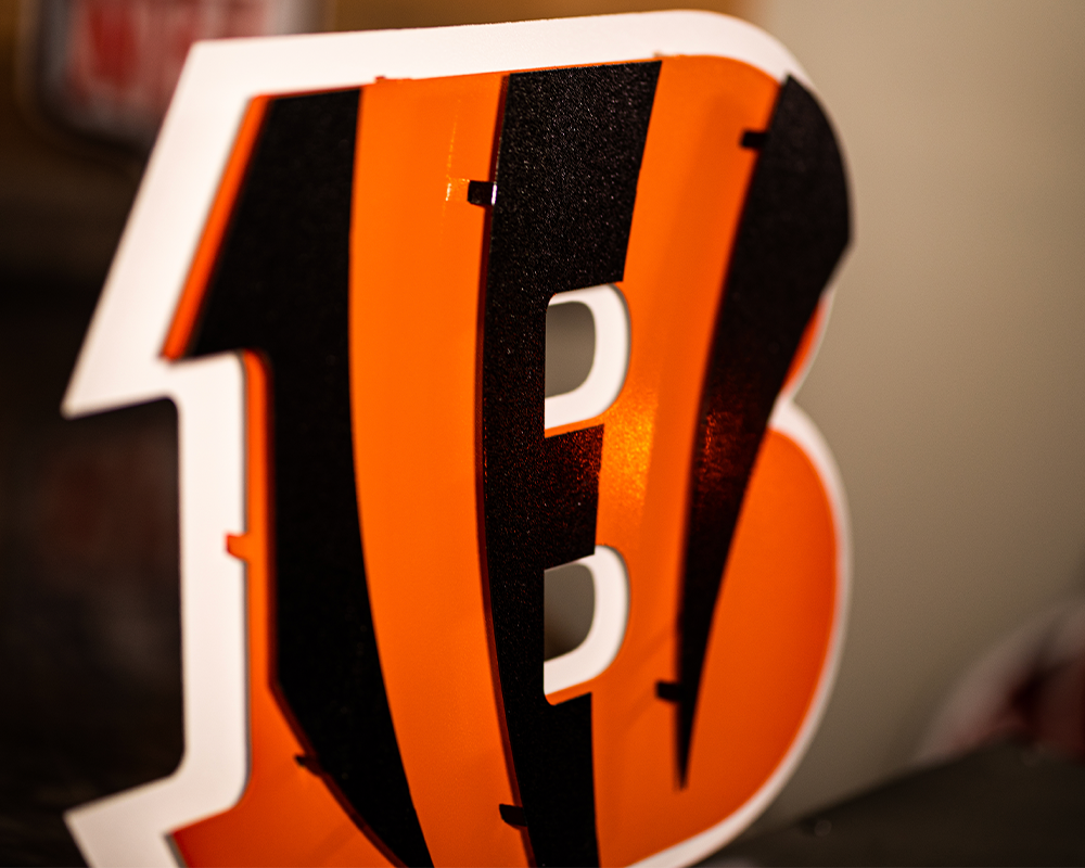 Cincinnati Bengals "Striped B" 3D Vintage Metal Wall Art