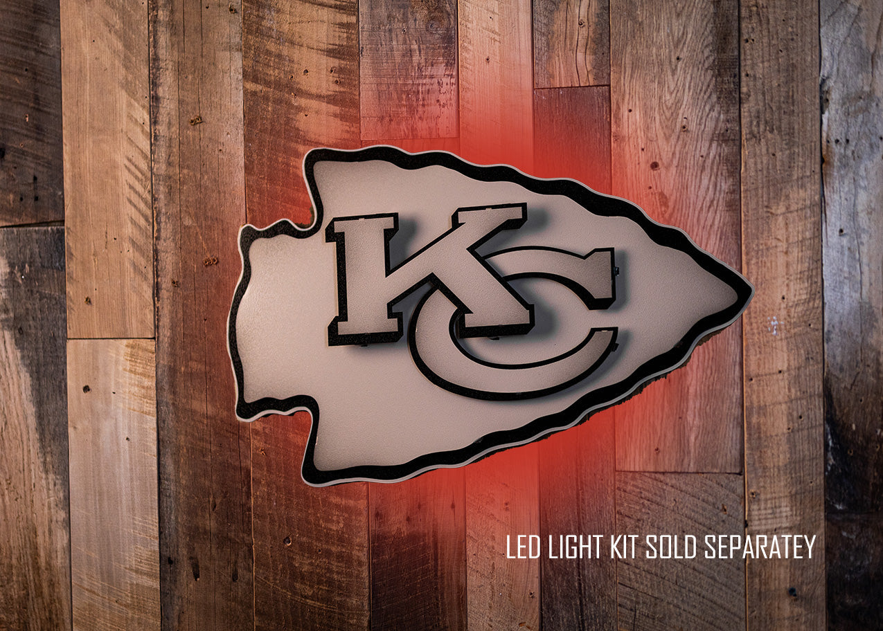 MONOCHROME -  Kansas City Chiefs Lamar Hunt "Arrowhead"  3D Vintage Metal Wall Art